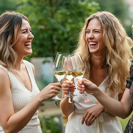 Set of 6 Cute Wine Glass Charms