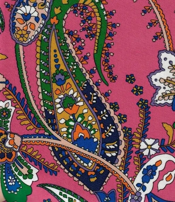 1 Yard DTY Paisley Print Stretch Knit Fabric 58/60&#x22; Inch Wide