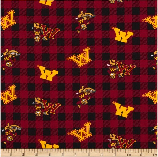 Licensed NCAA University of Minnesota Buffalo Plaid MIN-1207 Cotton Fabric by the Yard