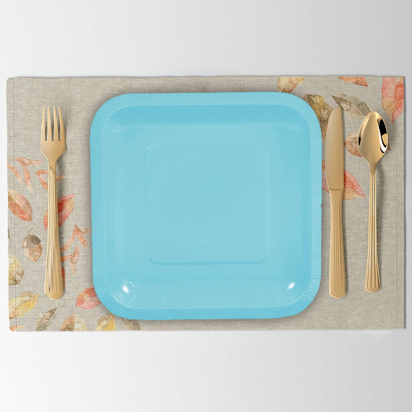 24 Count Light Blue Square Paper Dessert Plates Cool Disposable Plates for Parties and Events 7"