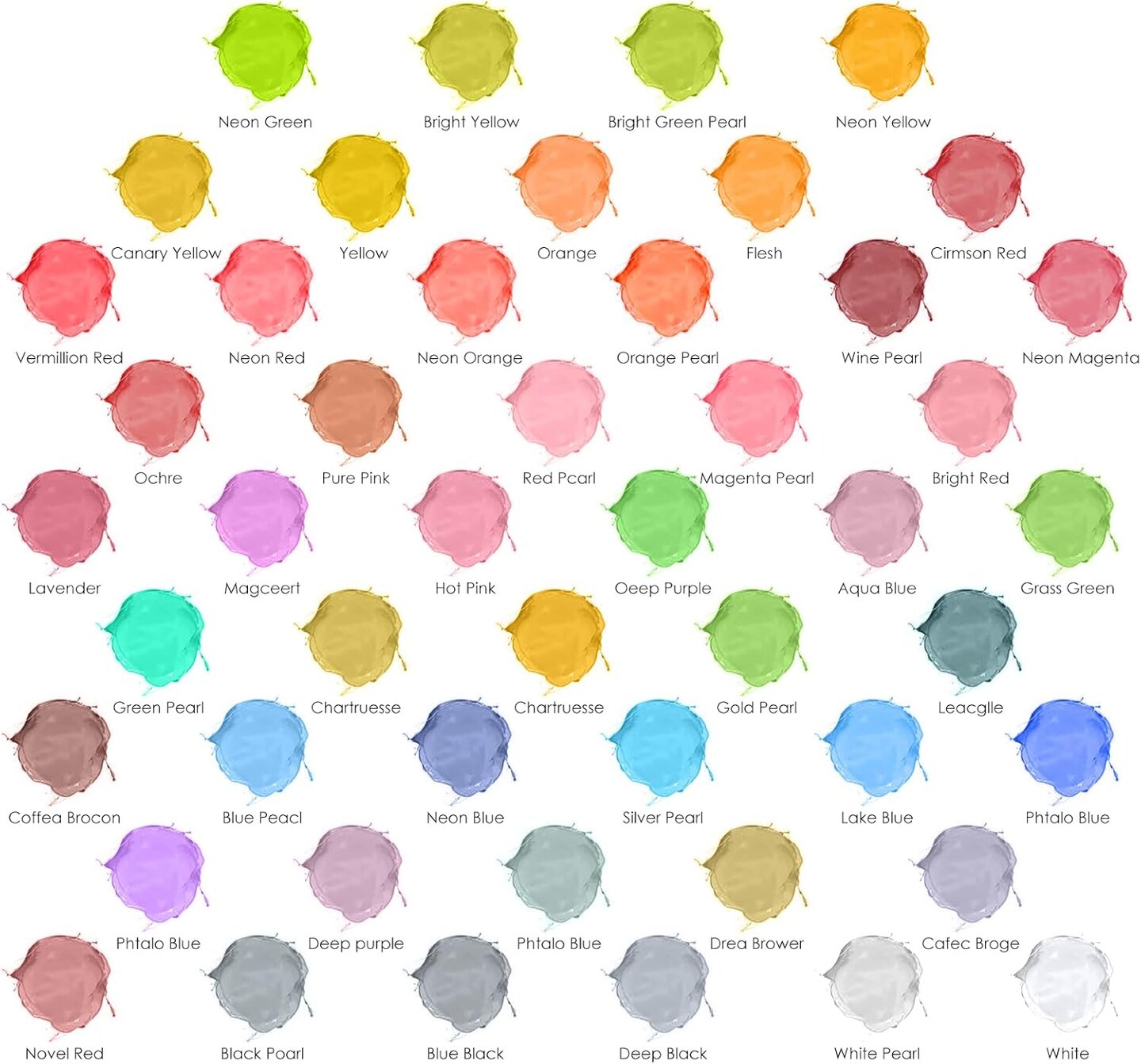 Airbrush Paint - 48 Colors Airbrush Paint Set 1fl oz for Artists Beginners