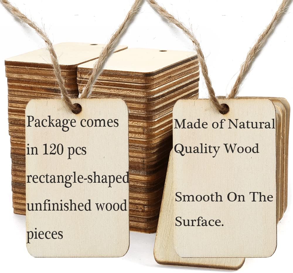 115 Pcs Unfinished Wood Pieces Rectangle-Shaped