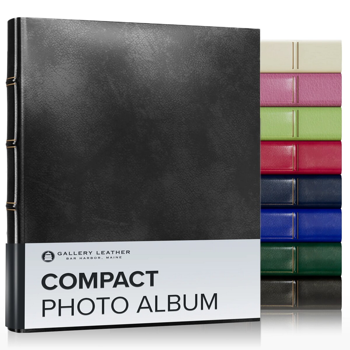 Gallery Leather Compact Photo Album 4x6-3 Ring Binder Photo Album, 60 Pages for 120 Photos, Fillable, Can Fit 4x6 Photos, Handcrafted