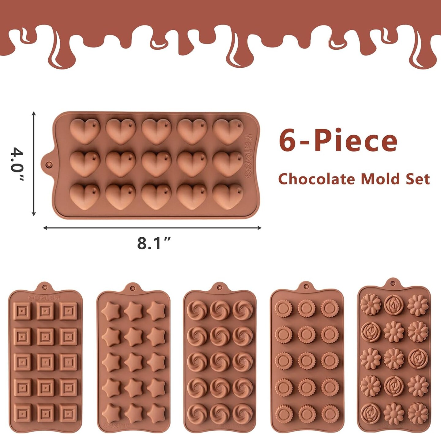 6 Pack Chocolate Molds