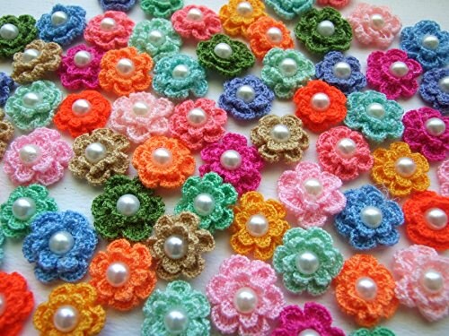 Crochet Flower Embellishments Appliques