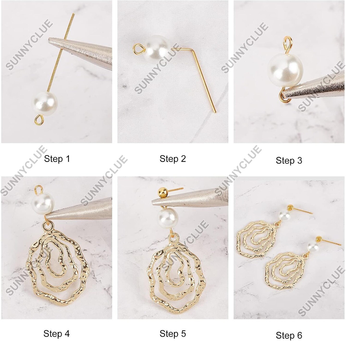 1 Box DIY 10 Pairs Flat Round Charms Geometry Earring