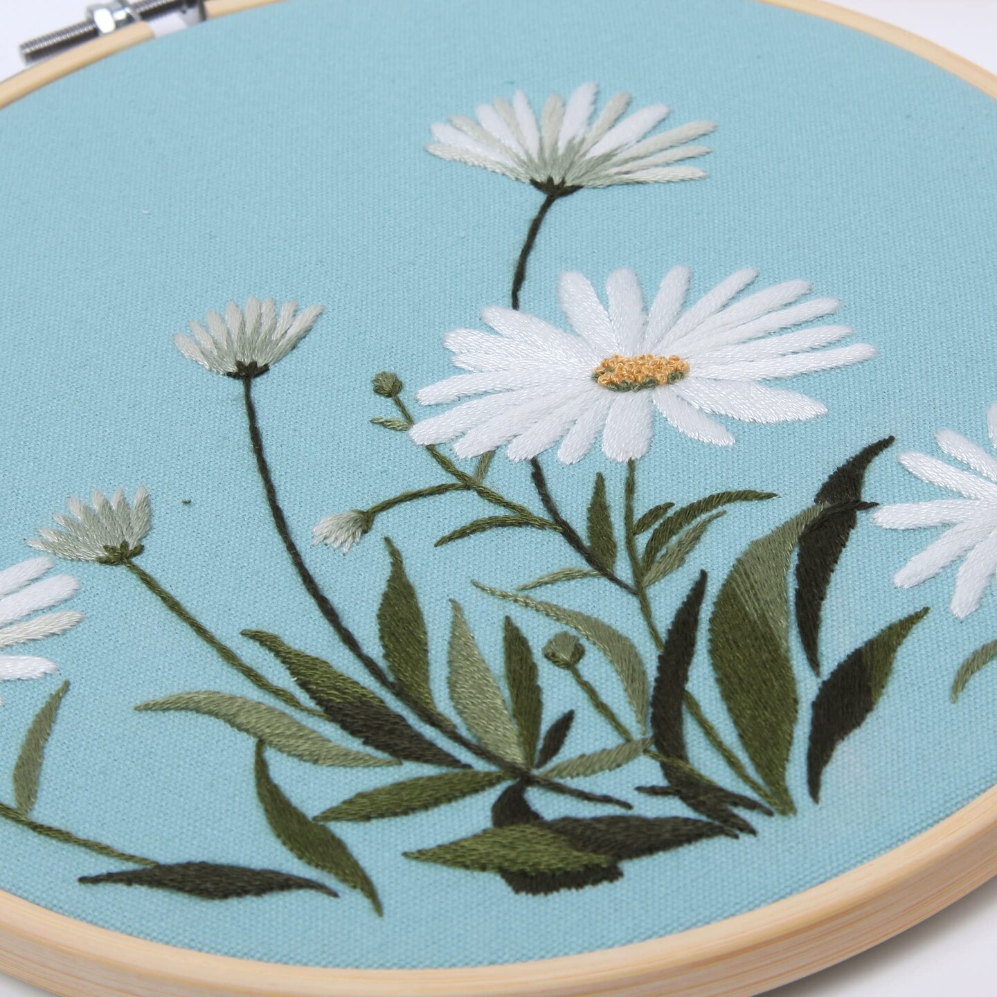 4 pcs Embroidery kit for Beginners Patterns and Instructions, DIY Adult Beginner Cross Stitch Kits, Including 2 Plastic Embroidery Hoops, 1 Pair of Scissors, Colored Threads and Needles