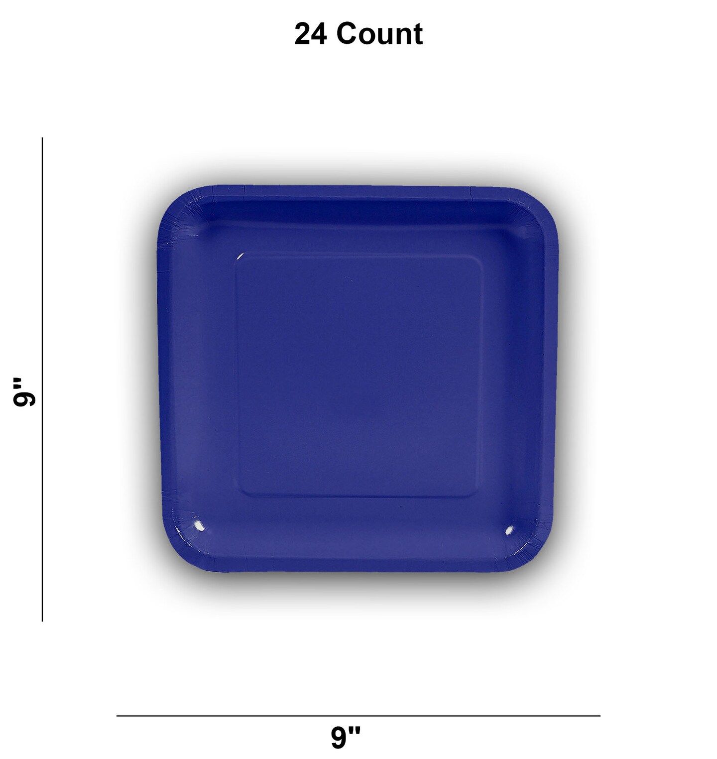 24 Count Purple Square Paper Dinner Plates 9" Disposable Party Plates