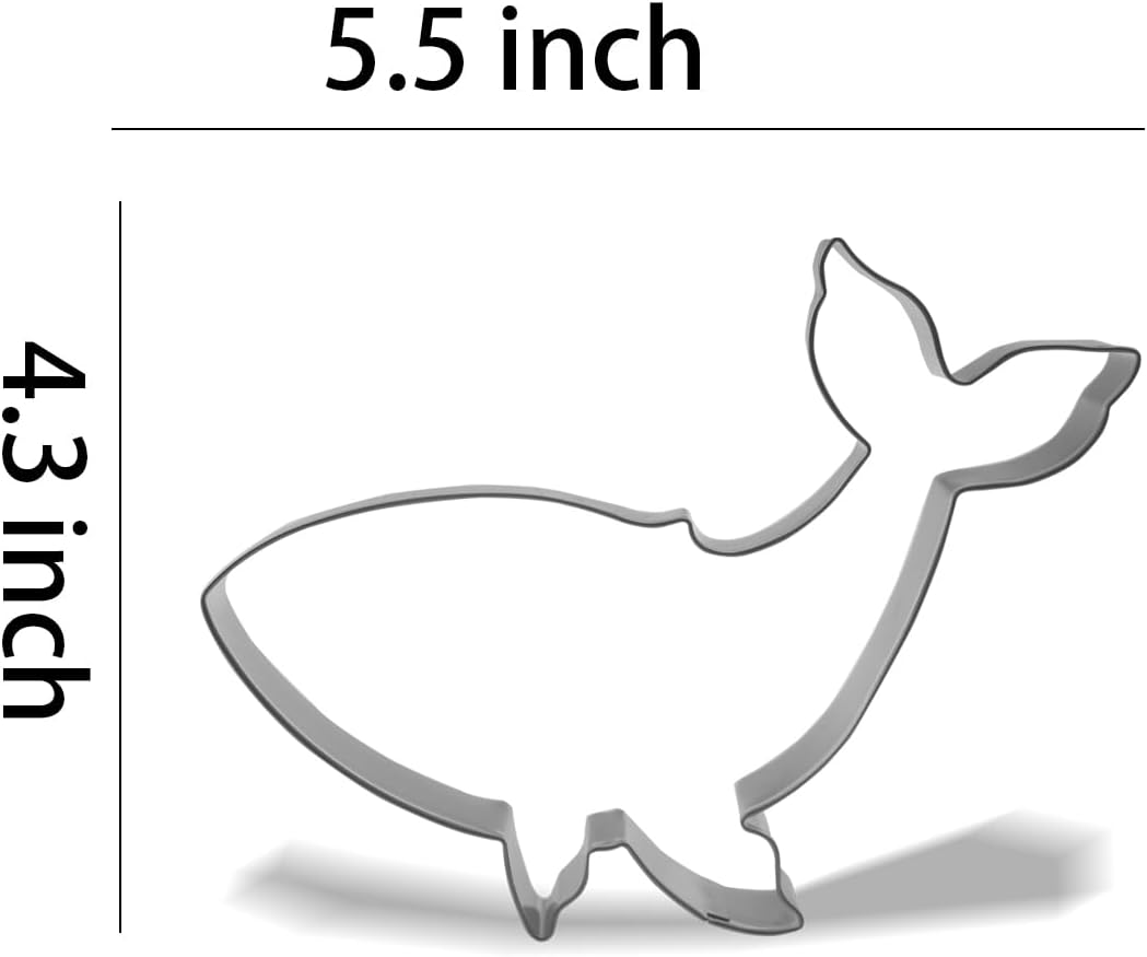 Whale Cookie Cutter, 5.5&#x201D;, Stainless Steel