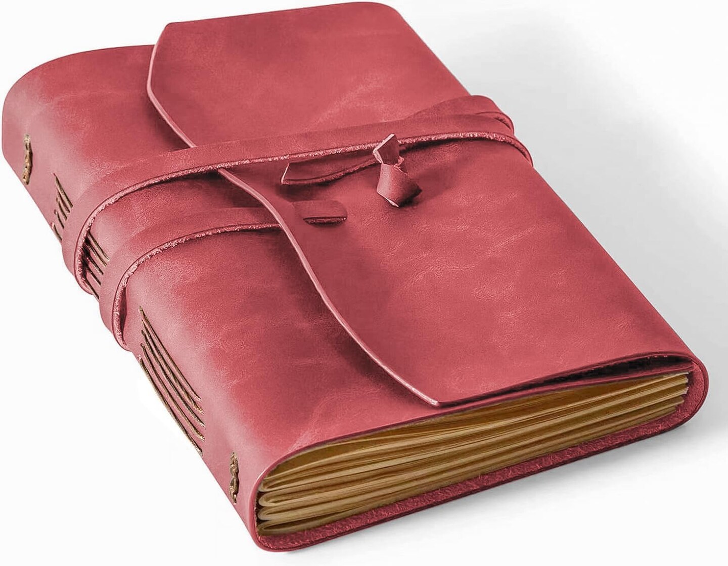 RILIHO Leather Diary for Women -, A5 Leather Notebook 6x8.1 Inch, Genuine Leather Journals for Writing, Vintage Style, Ideal for Men and Women, Artists, Travelers, Red