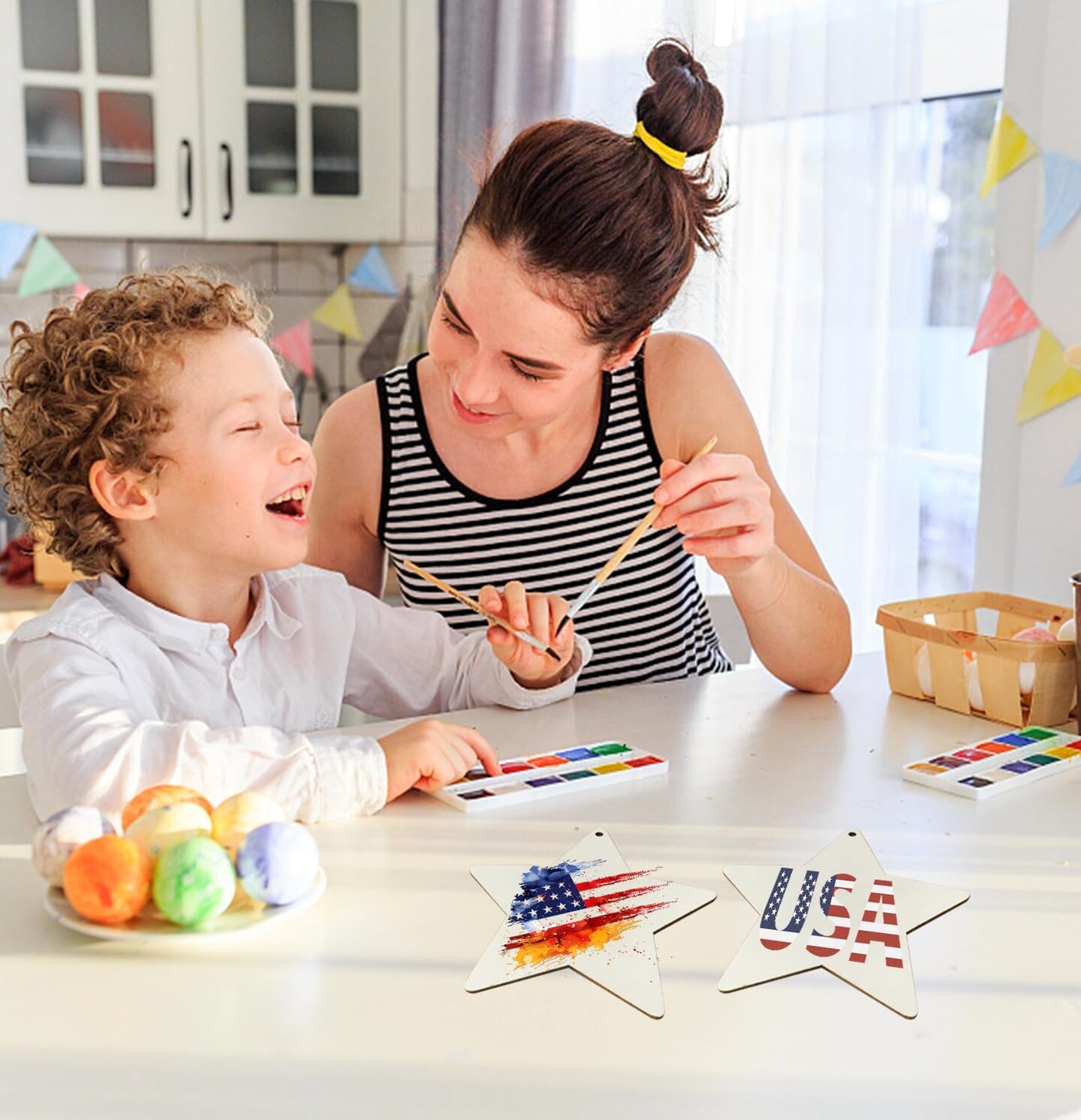 300 Pcs Wooden Stars - Unfinished Wood Star Shape Wood Pieces