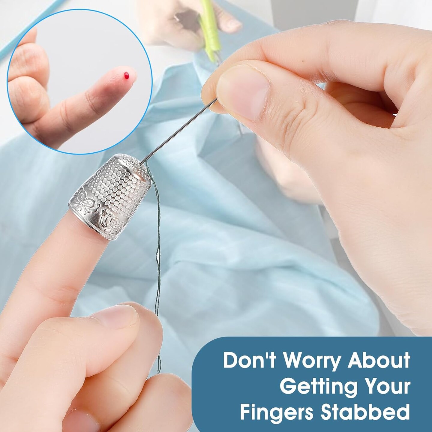 5PCS Metal Thimbles for Hand Sewing