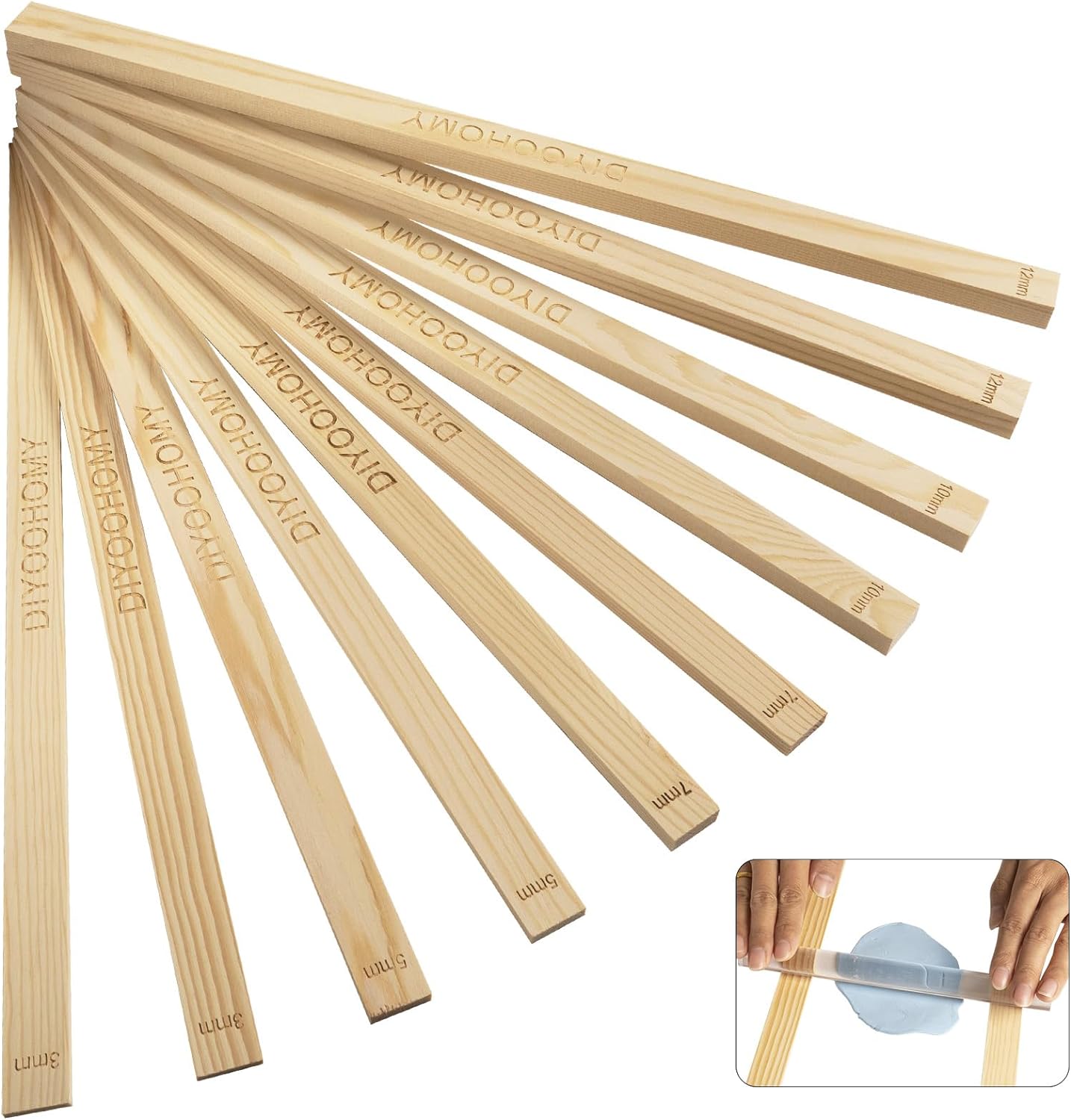 10 Pcs 17 Inch Rolling Pin Guides for Dough Thickness Polymer