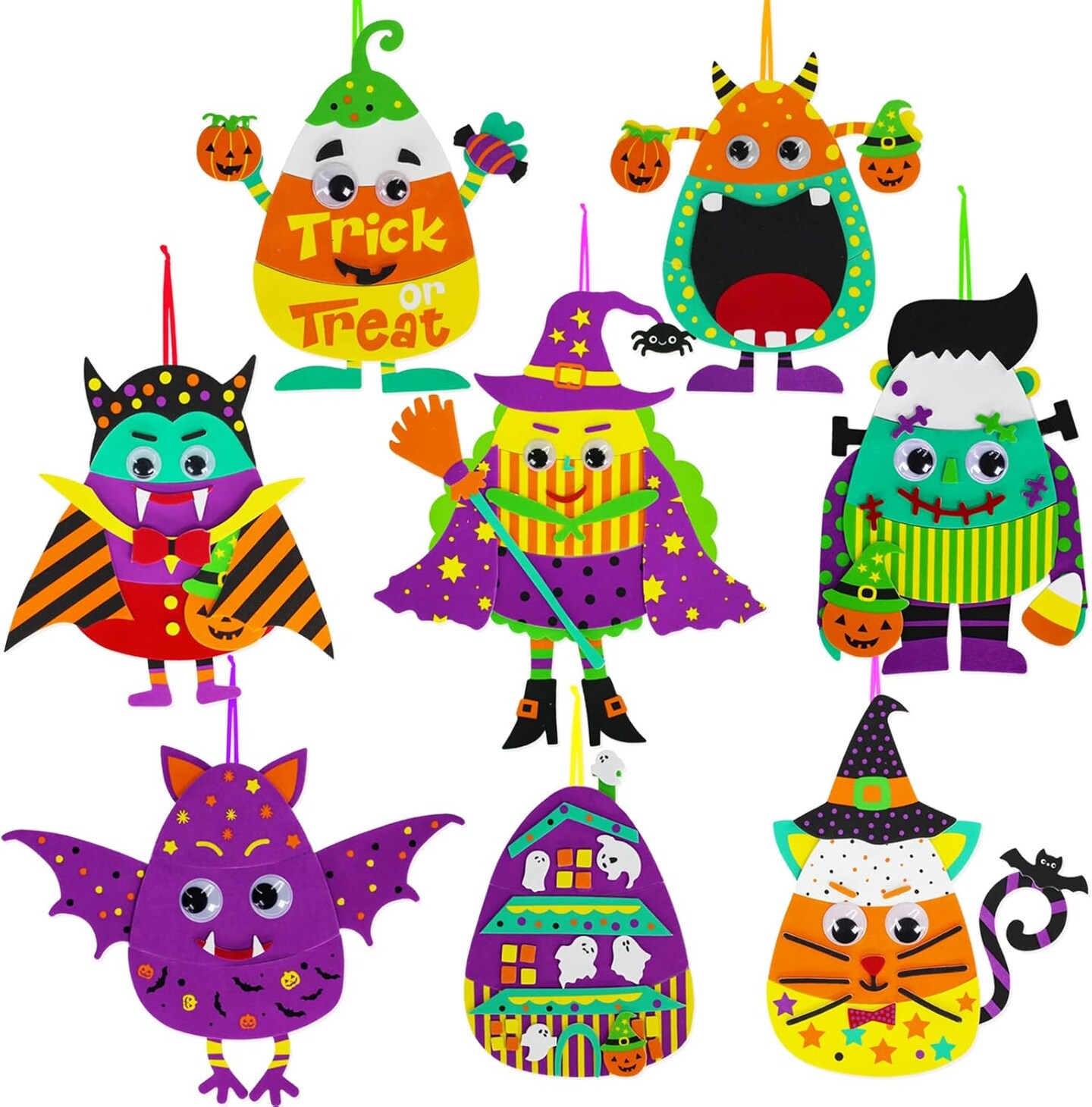 Pumpkin Monster Jack-o&#x27;-Lantern Foam 24 Sets Halloween Crafts Kits