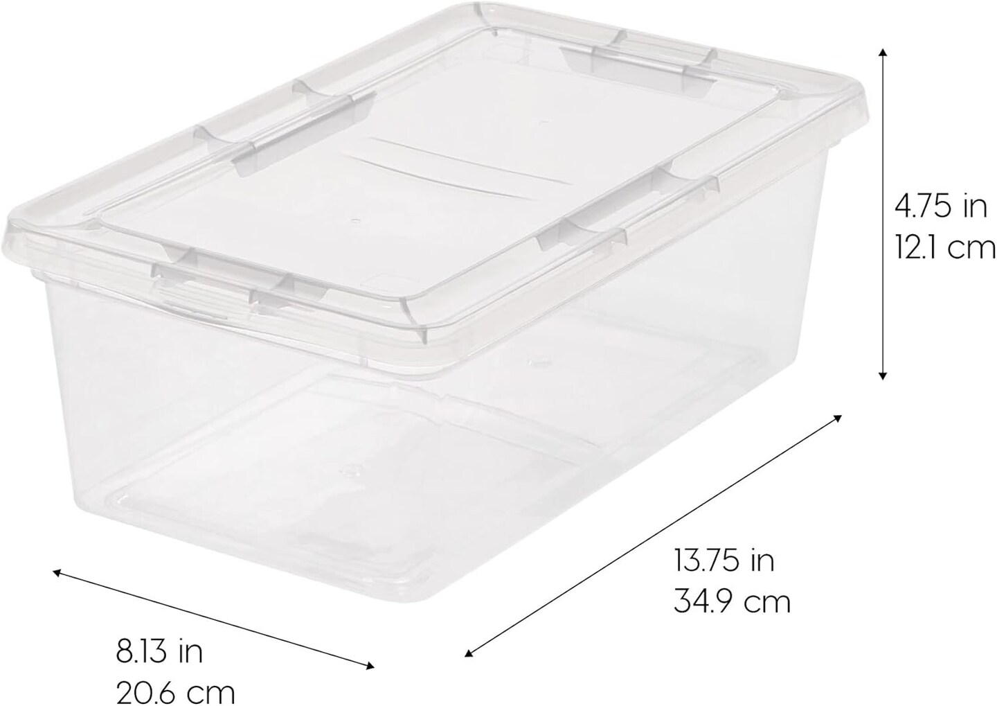12 Pack Plastic Storage Container Bin with Latching Lid 7 Quarts (Clear)