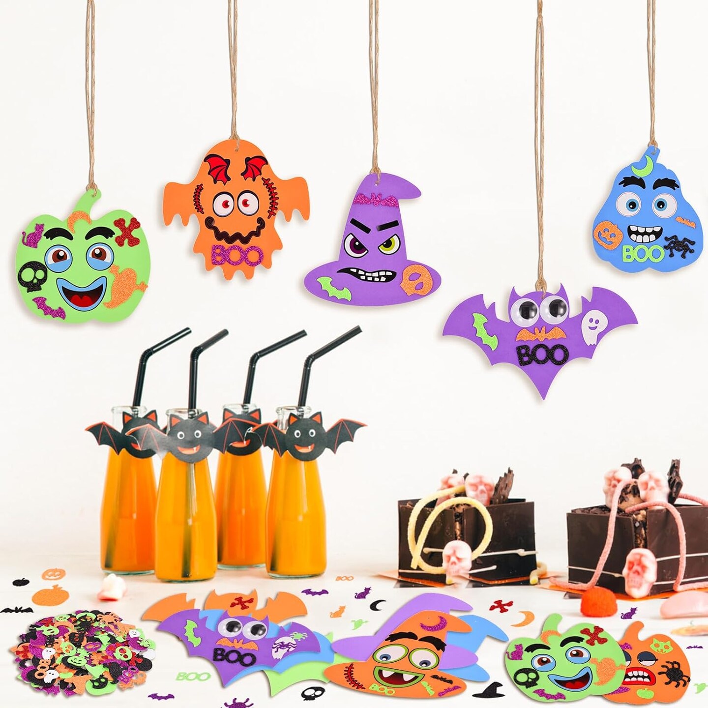 340PCS Halloween Crafts for Kids Foam Stickers Pumpkins Ghost