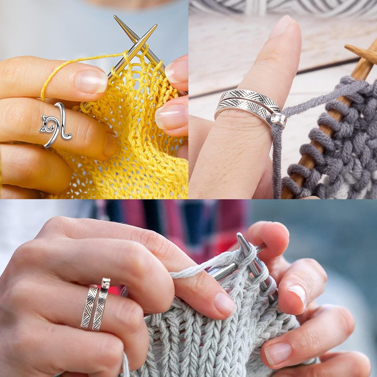 10 Pack Knitting Crochet Loop Ring
