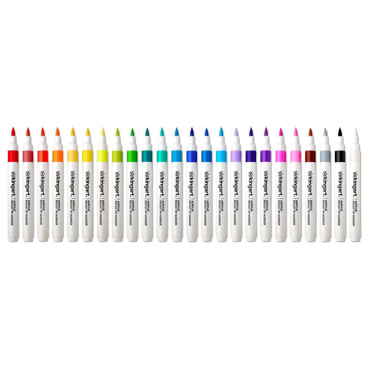 KINGART&#xAE; Acrylic Brush Tip Markers, 24 Colors