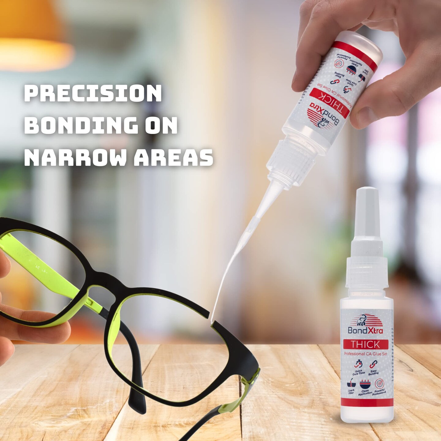 BONDXTRA BX8 Thick CA Glue 8 oz. Set – Premium Super Glue Kit for Woodworking, Crafts & DIY, Fast-Drying, Clear Cyanoacrylate Adhesive with Microtips