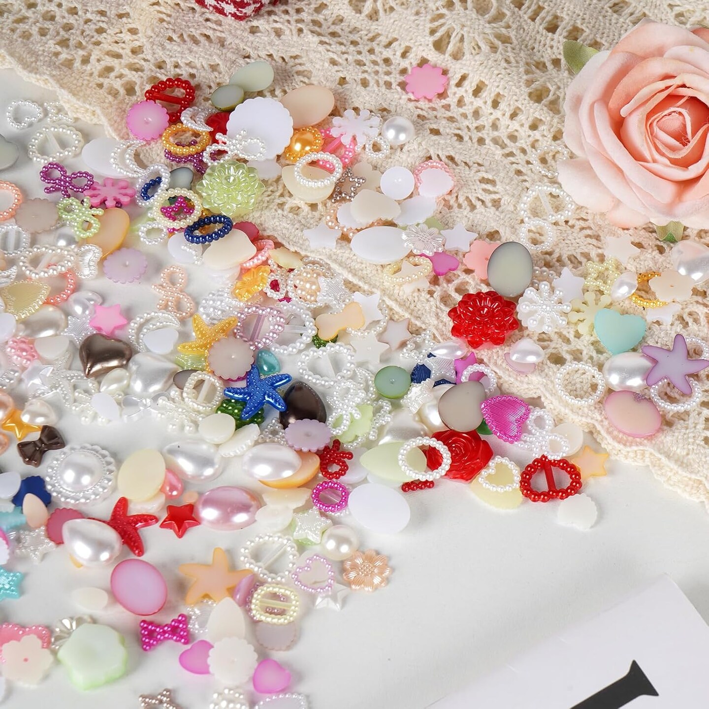 Back Pearl Bead Loose Beads (Mix 100g)