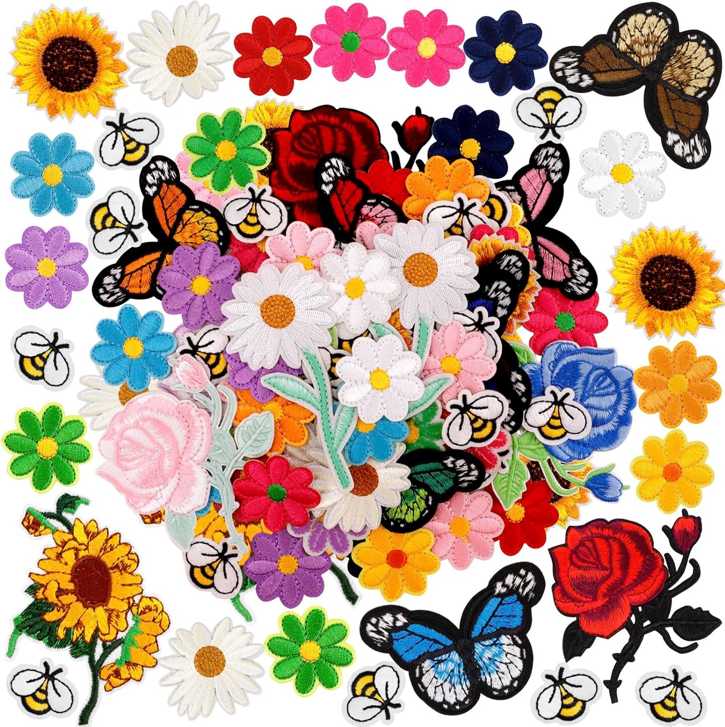 72 Pcs Embroidered Iron On Patches for Clothing