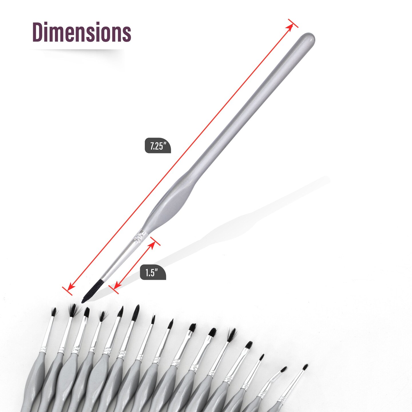 Pintar 15-Piece Fine Detail Paint Brushes for Acrylic Painting - Watercolors - Crafts - Models &#x26; Face Painting &#x2013; Tiny Professional Fine Tip Detail Paint Brush Set with Comfortable Handles