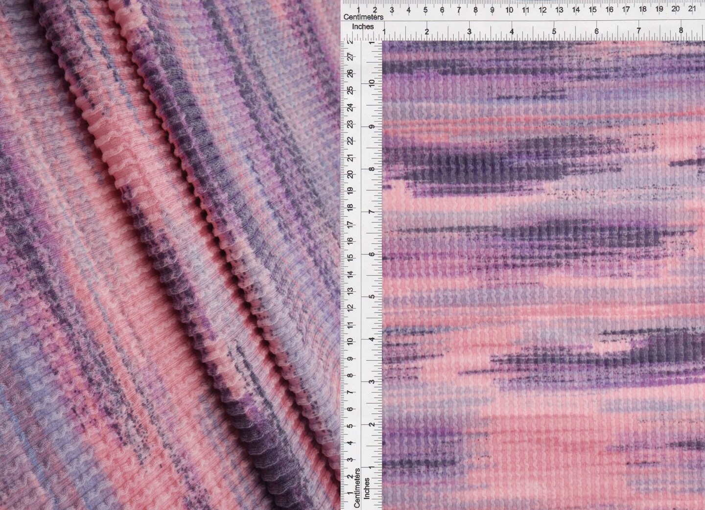 1 Yard Cozy Stripe Double Knit Fabric Polyester Rayon Spandex
