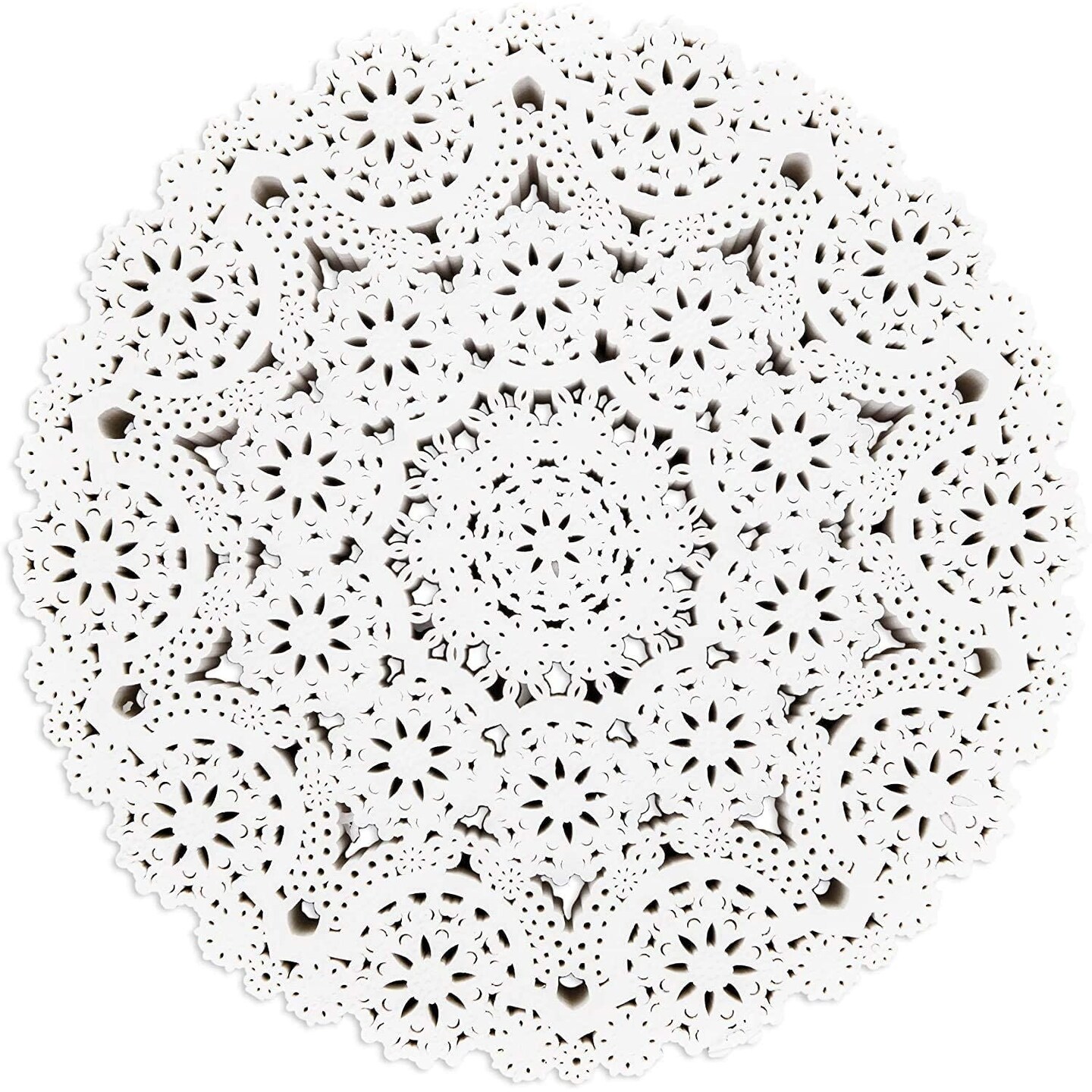 300 Pack Round Paper Doilies, 10 inches Round Medallions Lace Placemats for Crafts &#x26; Wedding