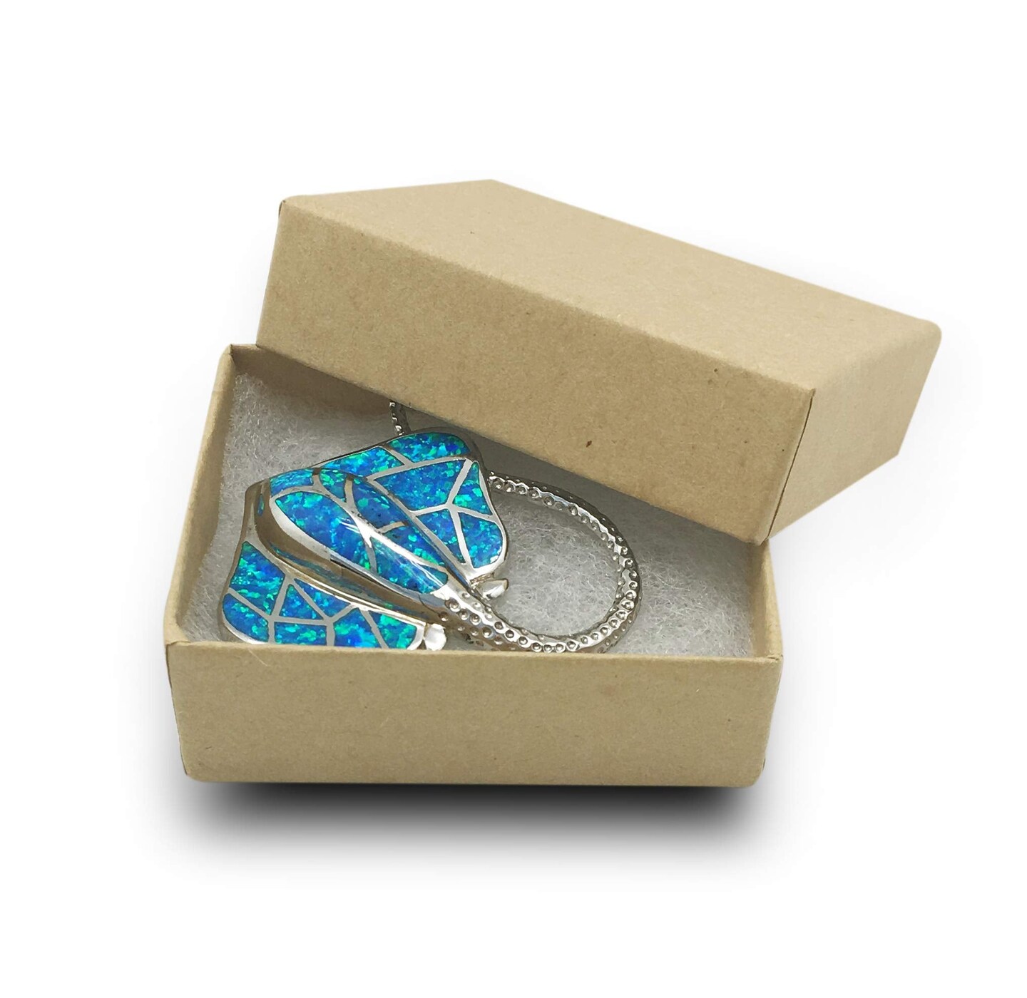 TheDisplayGuys 100 Pack Cotton Filled Cardboard Paper Jewelry Box Gift Case - Kraft Brown Color