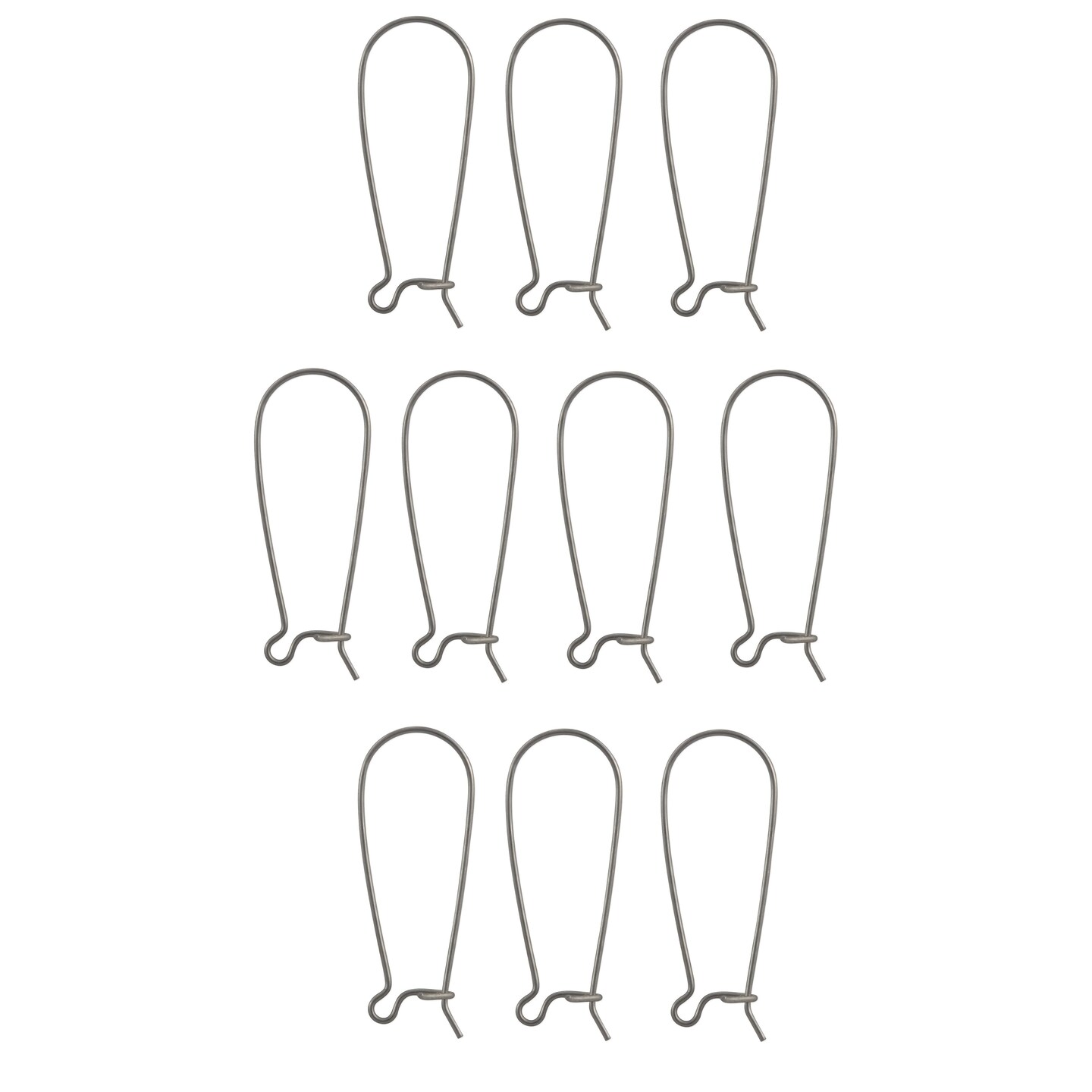 JewelrySupply Kidney Ear Wire 33mm Surgical Stainless Steel (Package of 10)