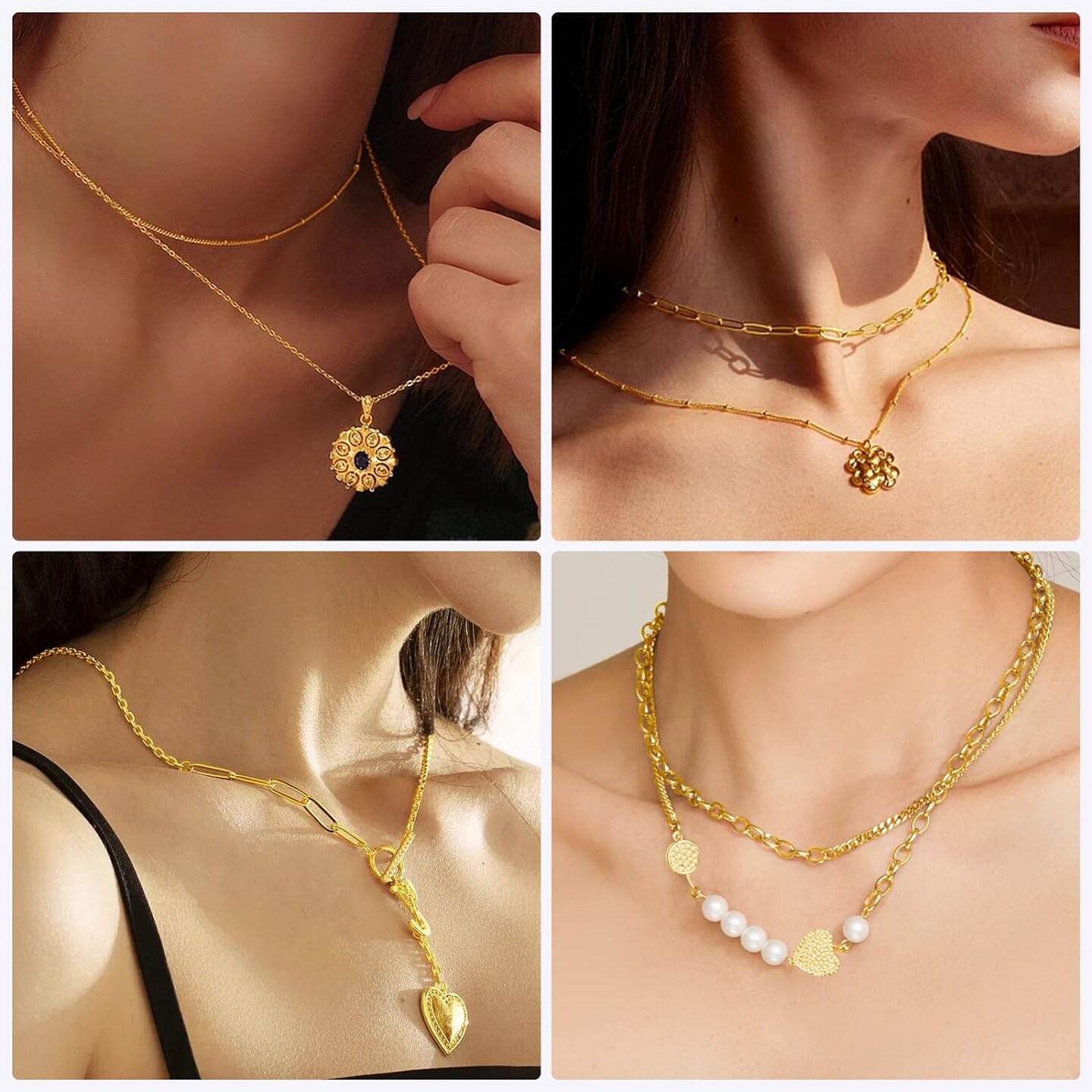 Gold Necklace Chains for Jewelry Making (Gold) 12.6 x 8.89 x 0.55 inches