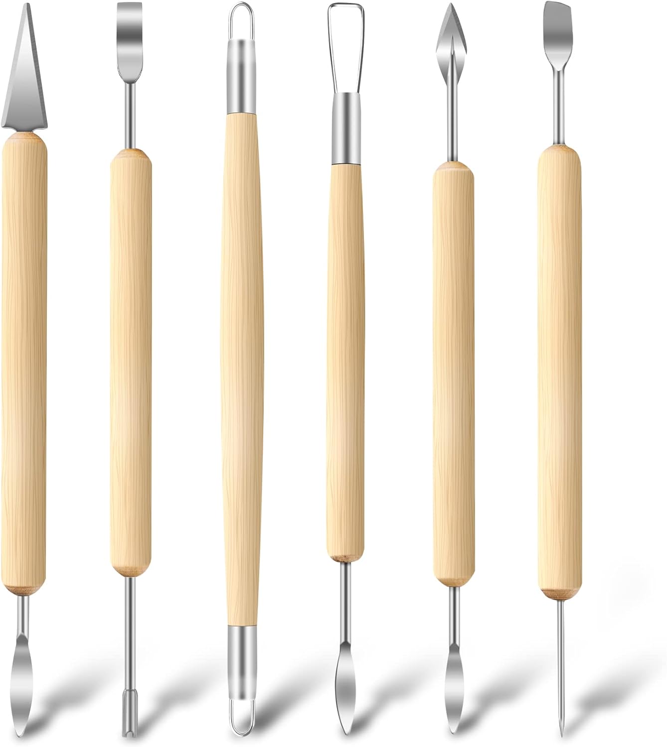 6 Pack Clay Tools Kit, Pottery Tools &#x26; Sculpting Tools
