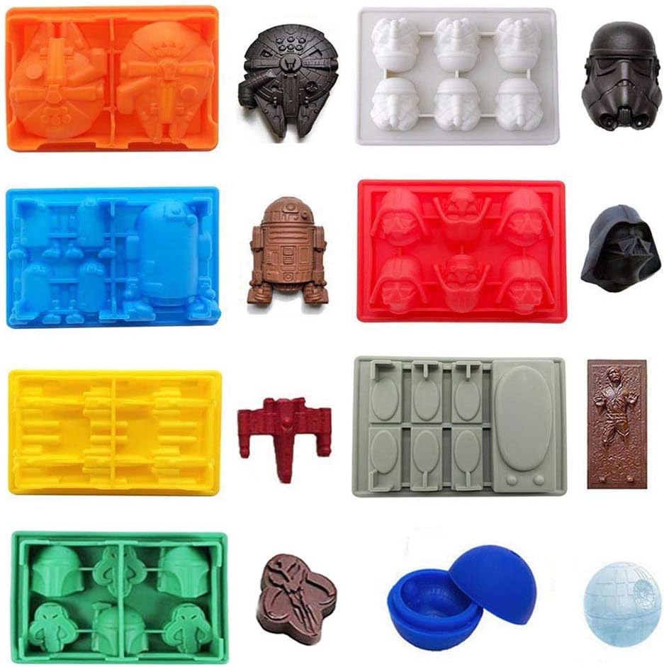 Set of 8 Silicone Flexible Molds for Star Wars