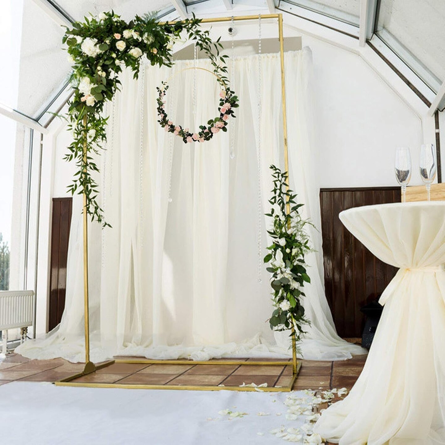 3 Pack 14 Inch Large Metal Floral Hoop Wreath