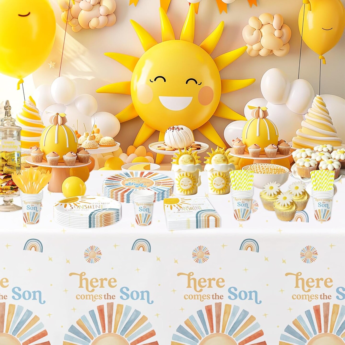 Serve 24-Here Comes The Son Baby Shower Plates And Napkins Party Decorations