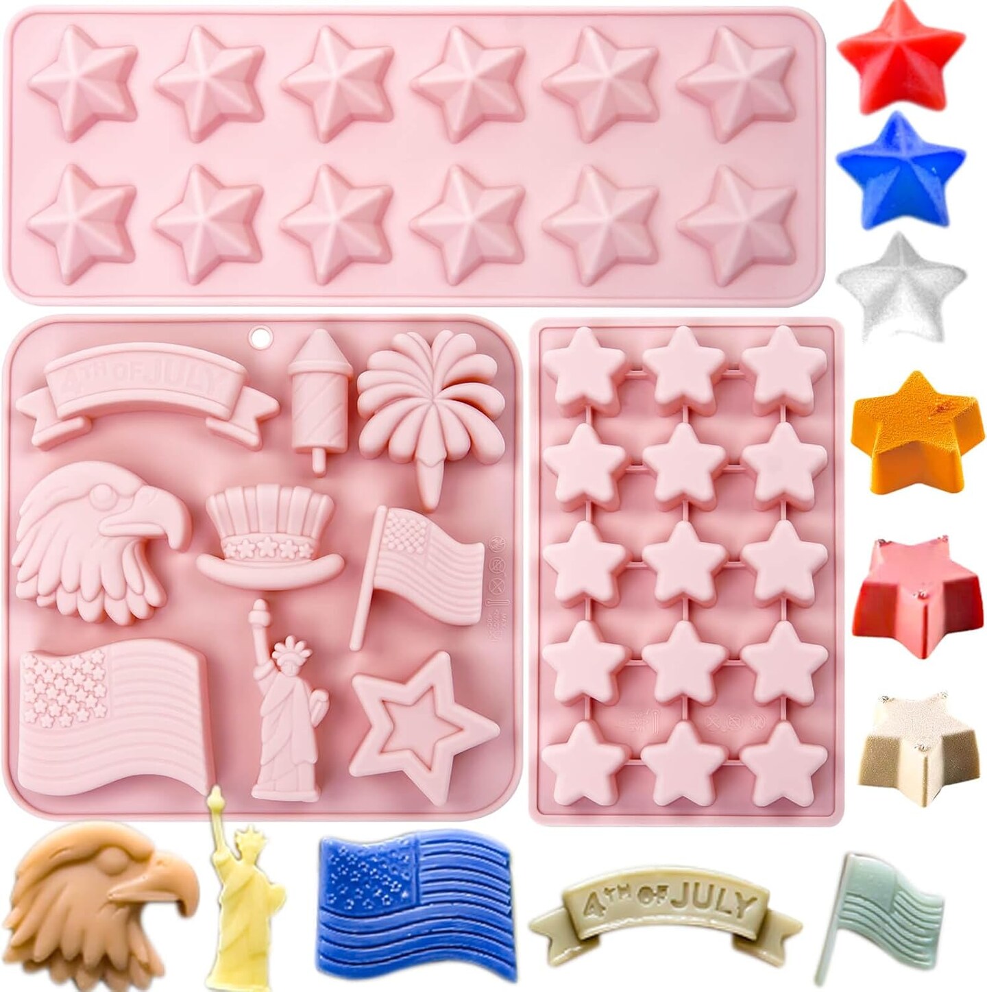3-Pack Independence Day Chocolate Molds
