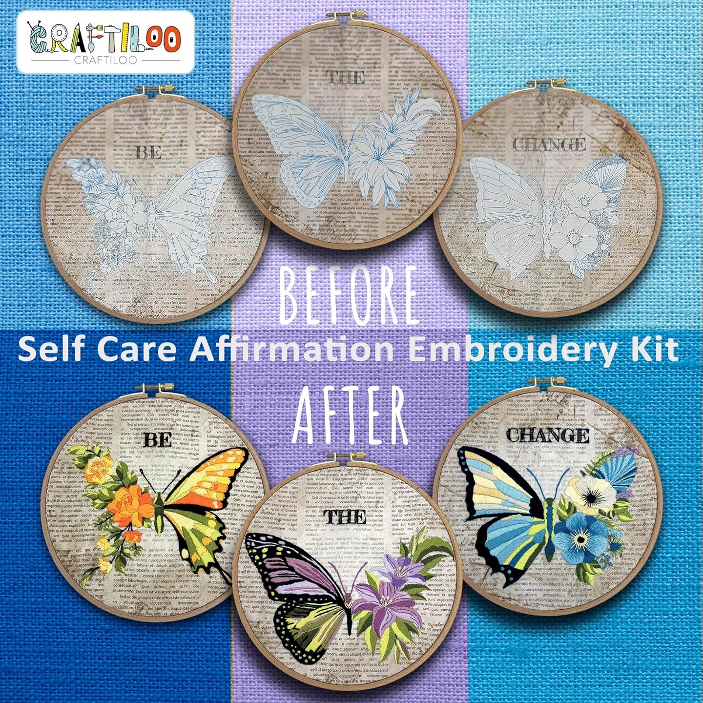 Stamped Embroidery Patterns Starter Embroidery Kit