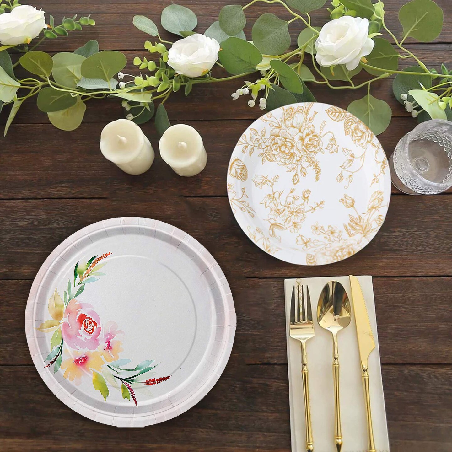 8 Count Garden Party Pastel Floral Paper Dinner Plates 10 Inch Spring Wedding