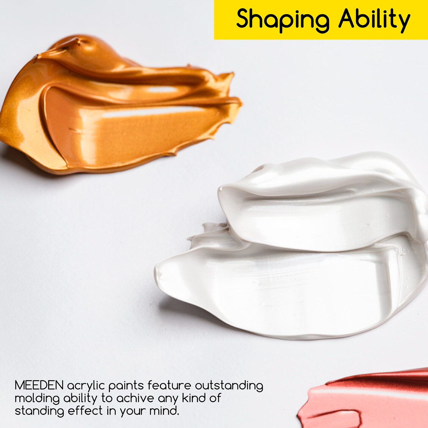 MEEDEN Metallic Acrylic Paint, 6 Colors Heavy Body Acrylic Paint Set, 60 ml/2 oz Pro Tubes, Rich Pigments Non-Toxic Art &#x26; Craft Paints for Artists, Hobby Painters &#x26; Beginners