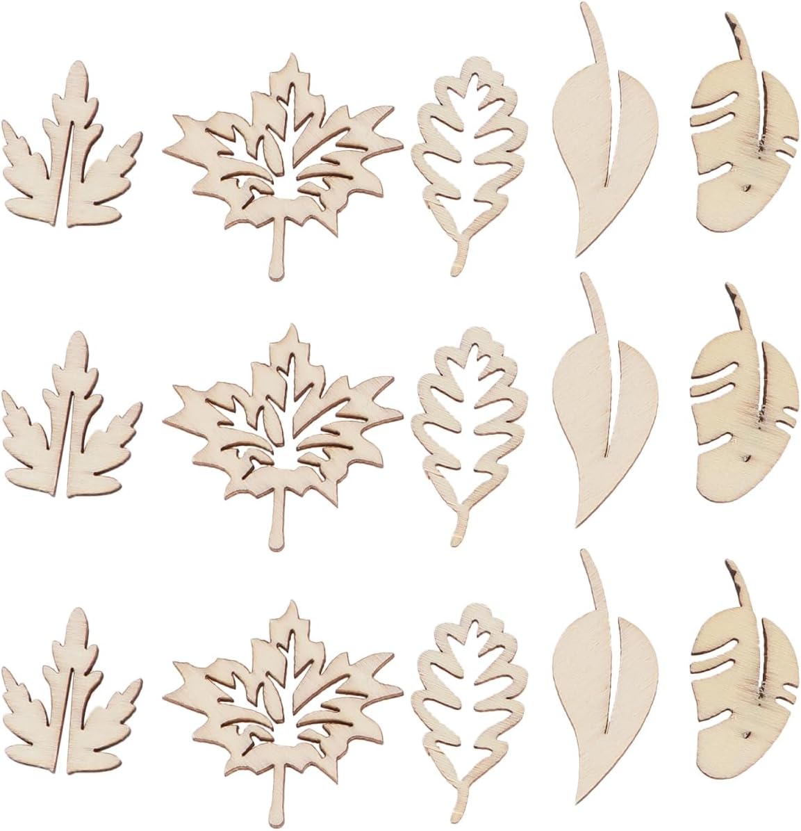 50pcs Wooden Leaves Unfinished Wood Shapes