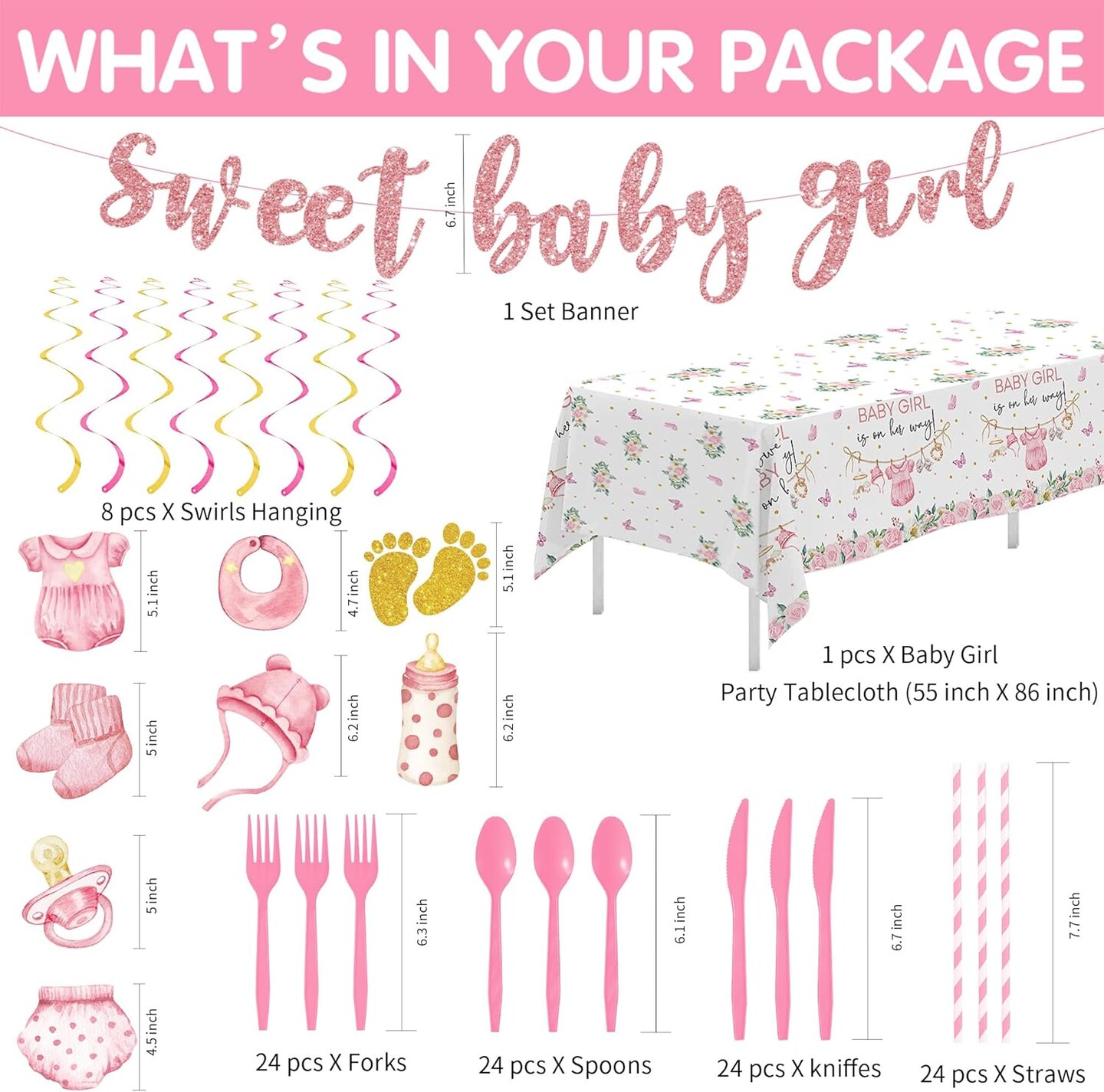 Pink Baby Girl Baby Shower Decorations