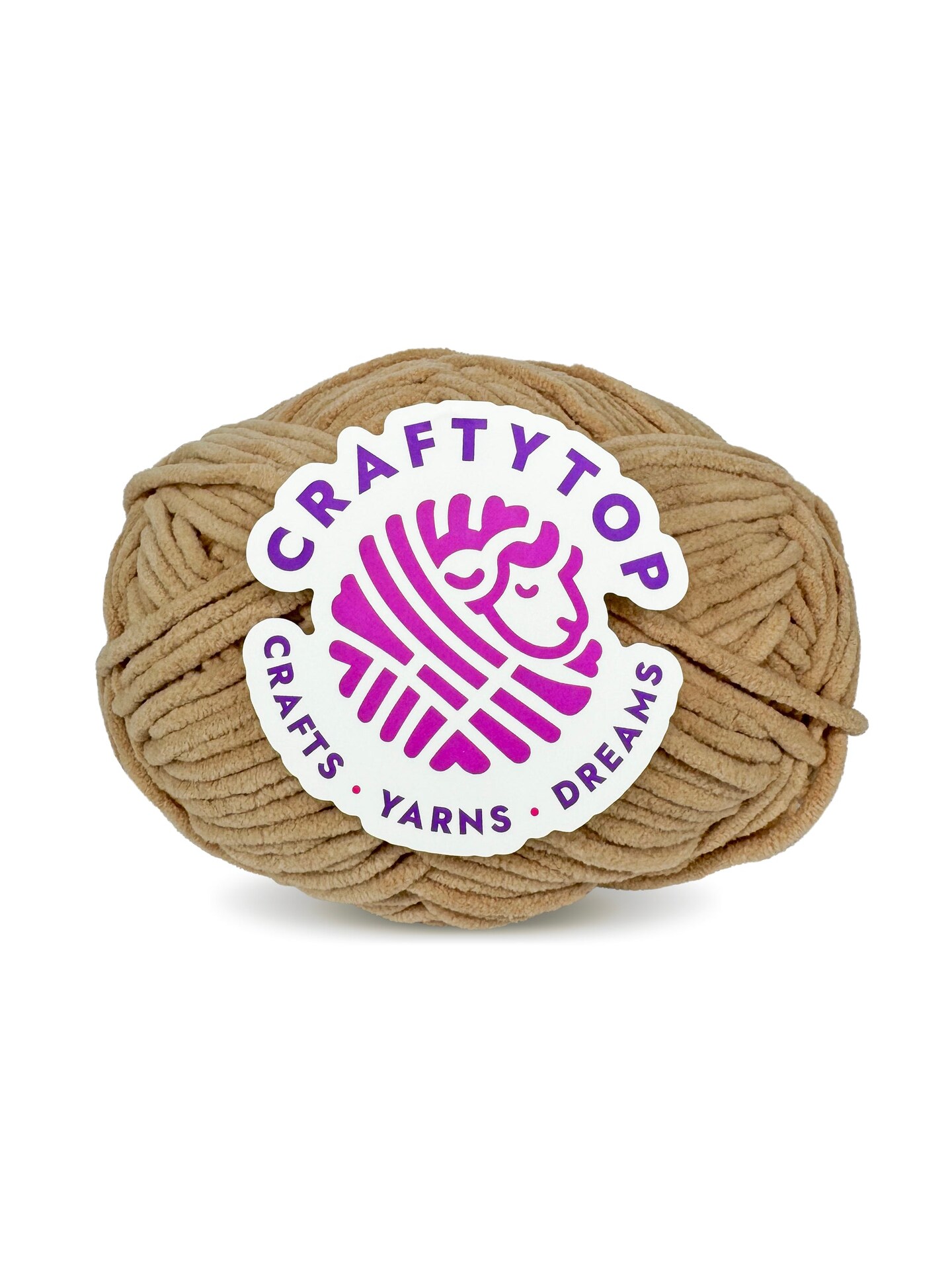 Craftytop™ Bulky Velvet Yarn #5 for Knitting & Crochet (Sandy Dunes)
