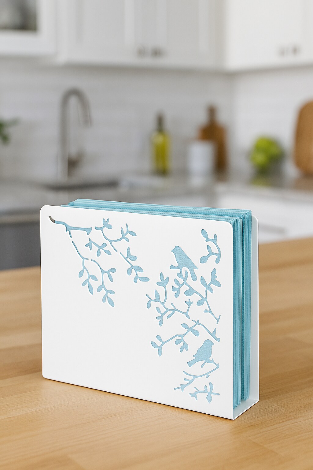 Mango Steam Songbird Tabletop Napkin & Letter Holder for Home, Kitchen, Restaurants