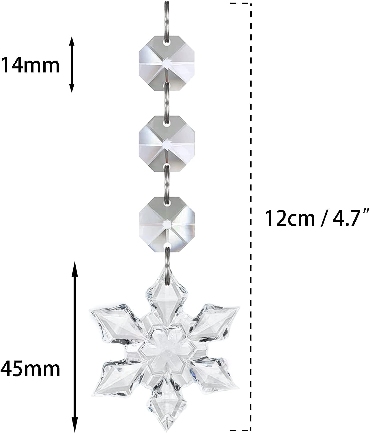 30 Pack Snowflake Crystal Christmas Ornaments - Snowflake