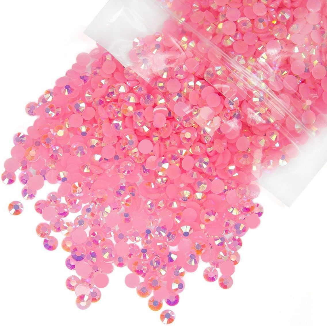 10000PCS 2mm Dark Pink AB Resin Rhinestones Bulk Flatback Jelly Stones Pack