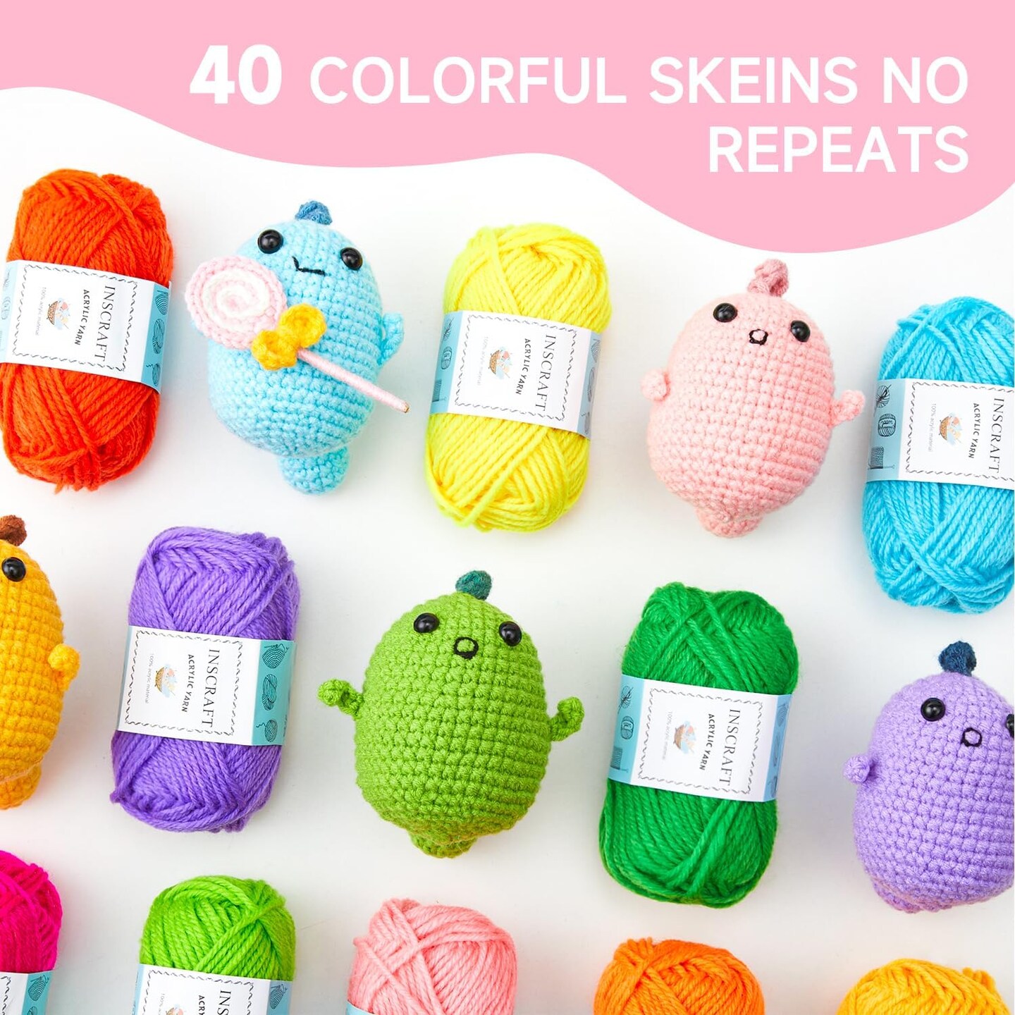 48 PCS Crochet Yarn Kit