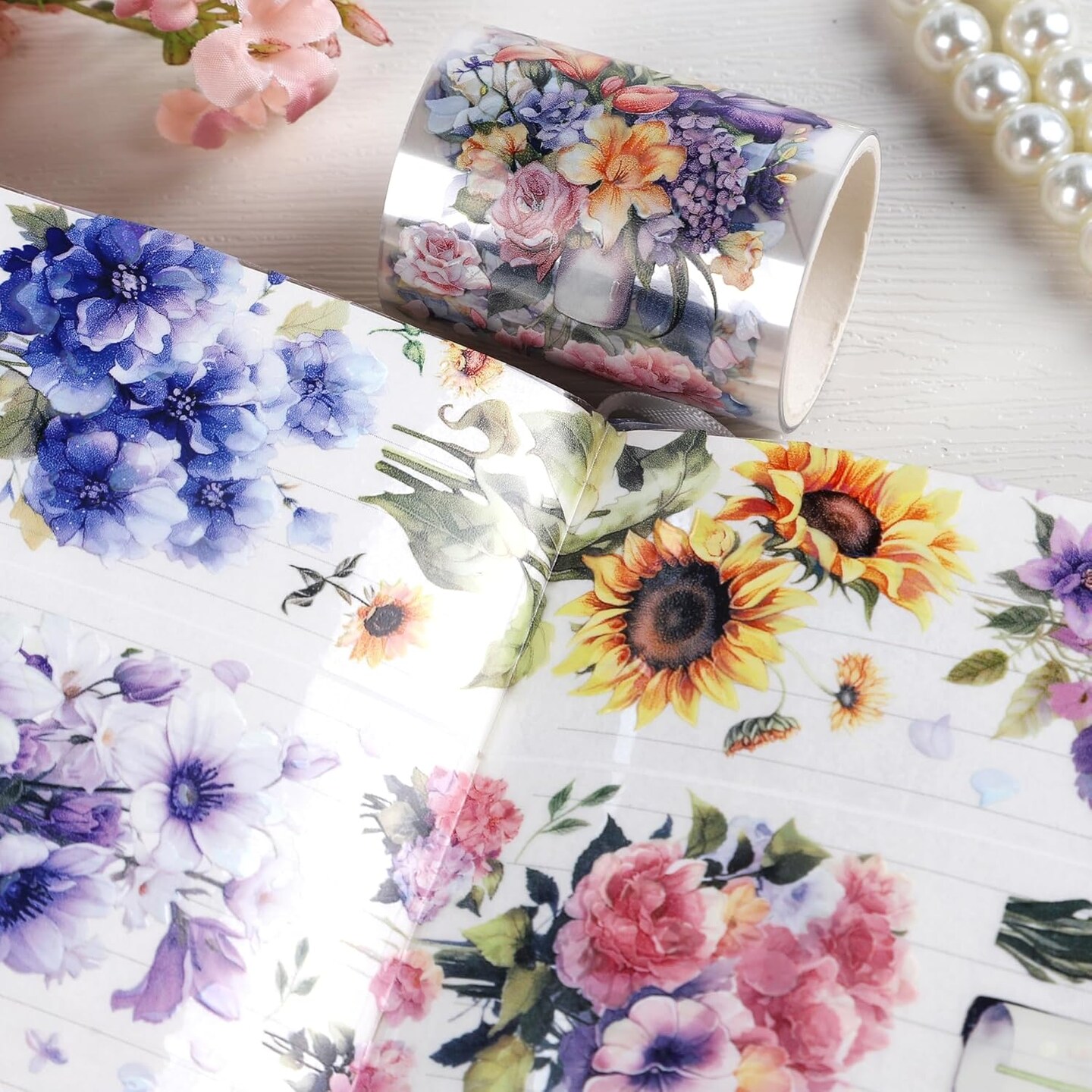 Aesthetic Washi Tapes - Flower Decorative Tapes
