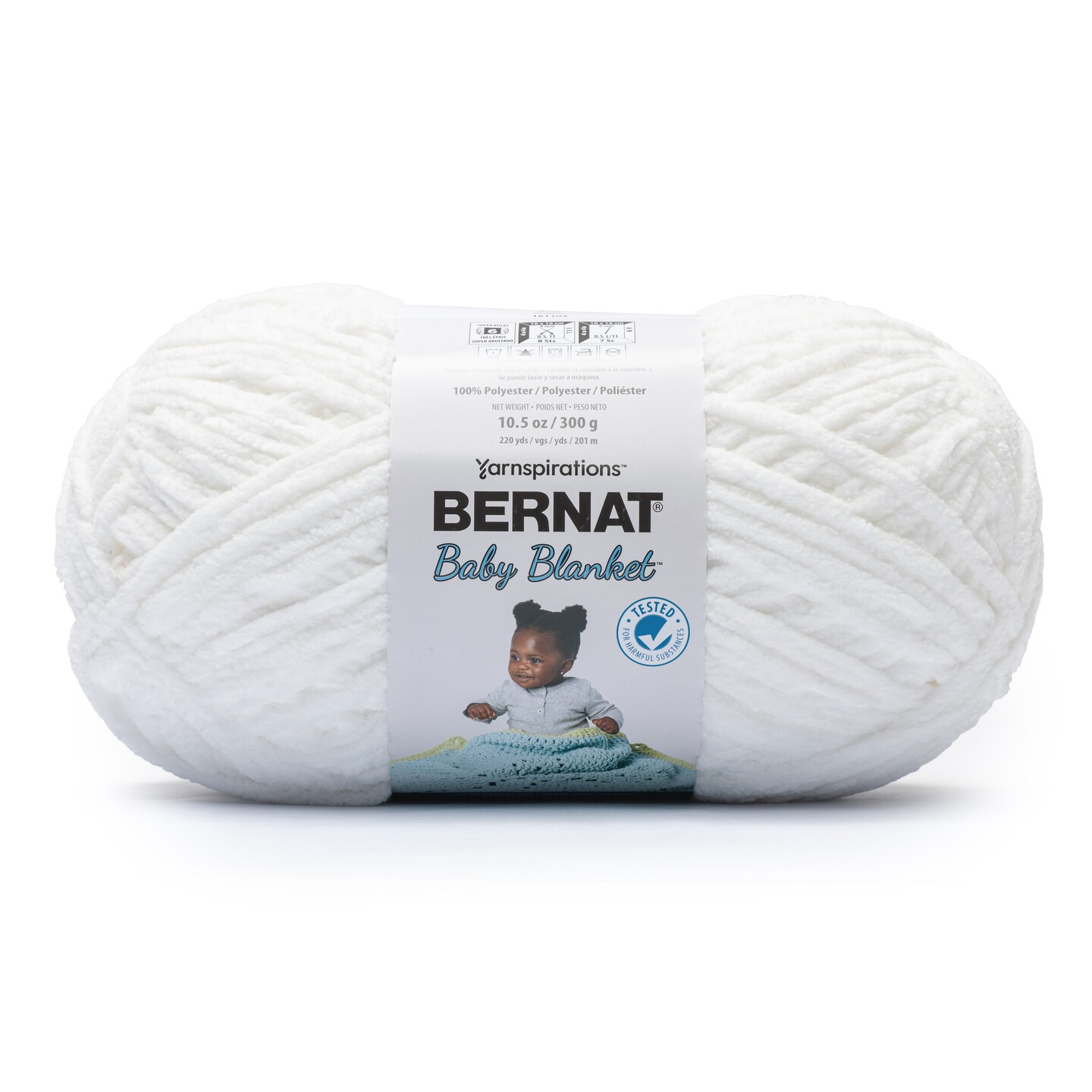 Bernat Baby Blanket Big Ball Yarn 24 Pack-White