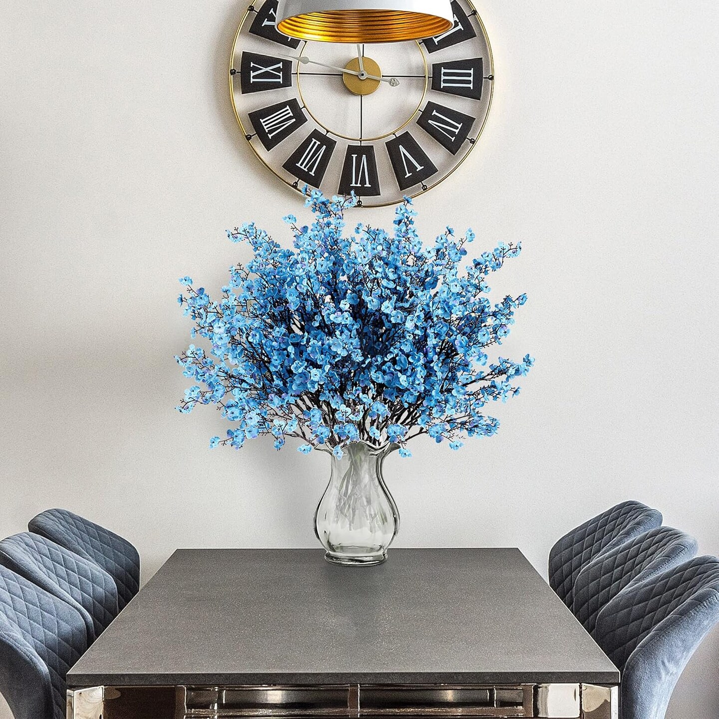 10 Pcs Babys Breath Artificial Flowers (Blue)