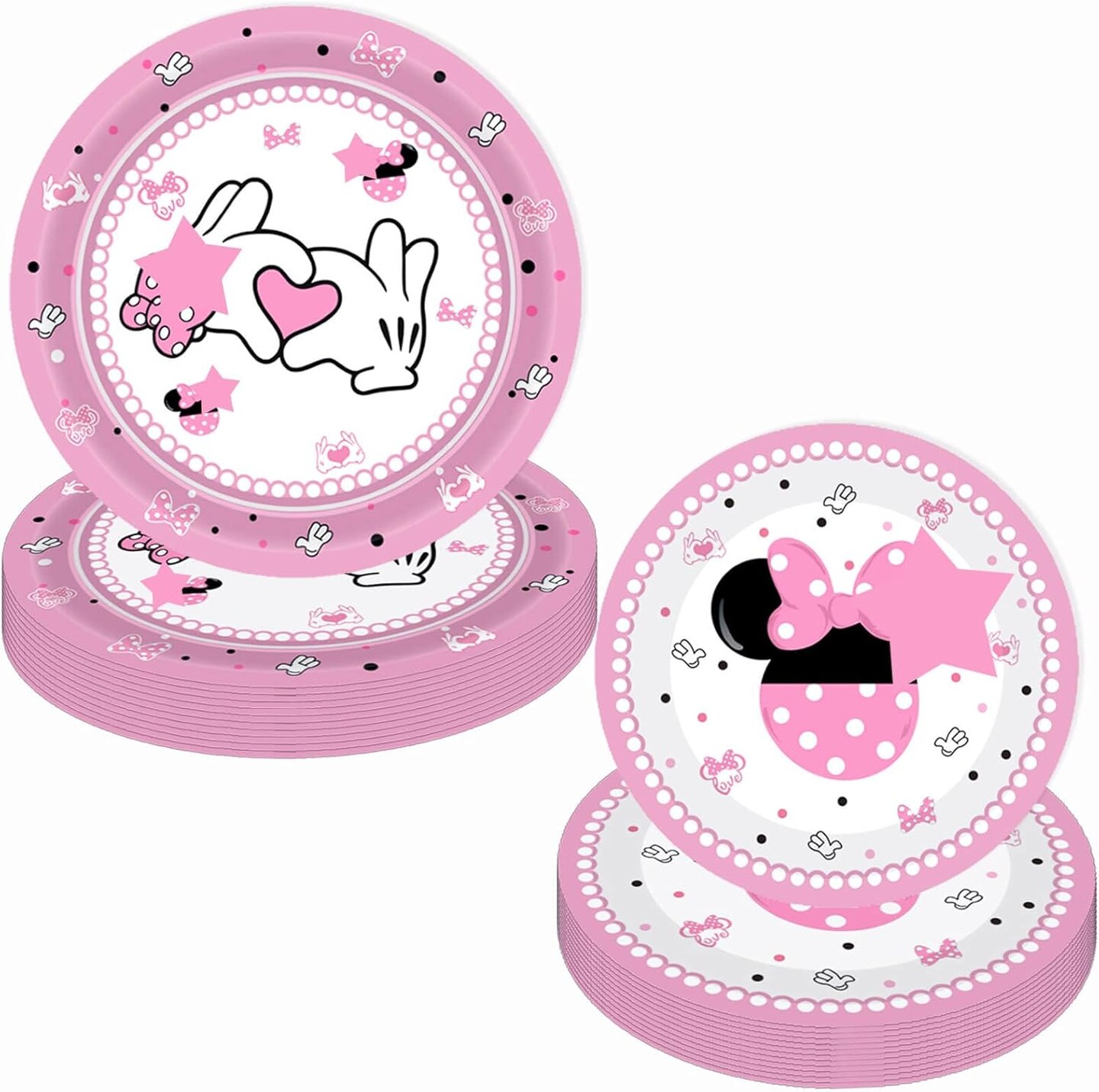 80 Pcs Pink Baby Shower Tableware